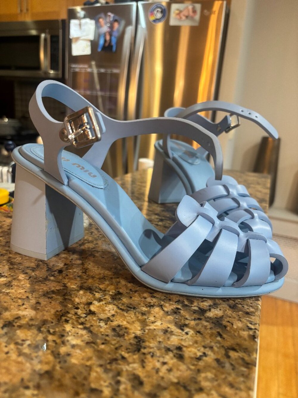 Miu Miu Rubber Gladiator Sandals | Baby Blue | EU 39